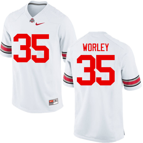 Men Ohio State Buckeyes #35 Chris Worley College Football Jerseys Game-White